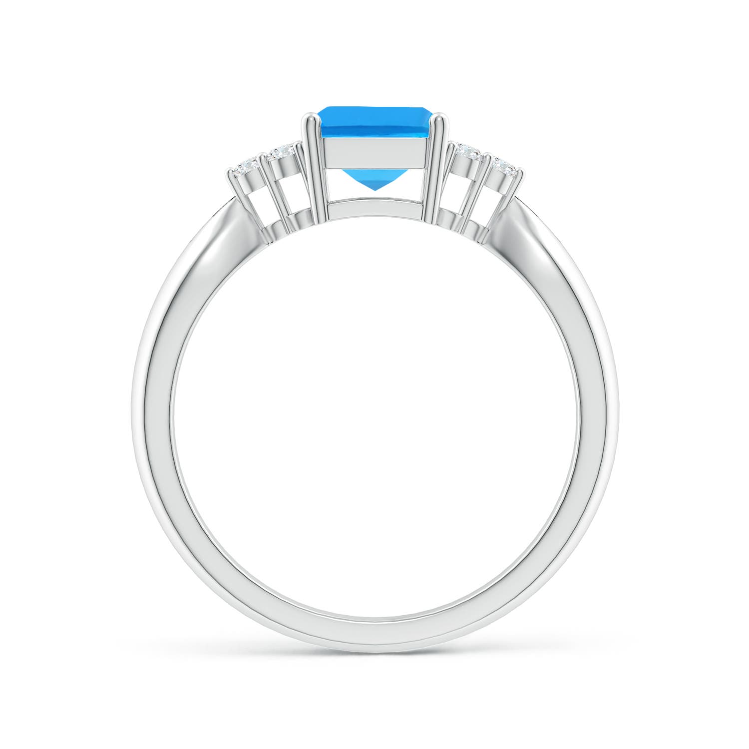 AAAA - Swiss Blue Topaz / 2.12 CT / 14 KT White Gold