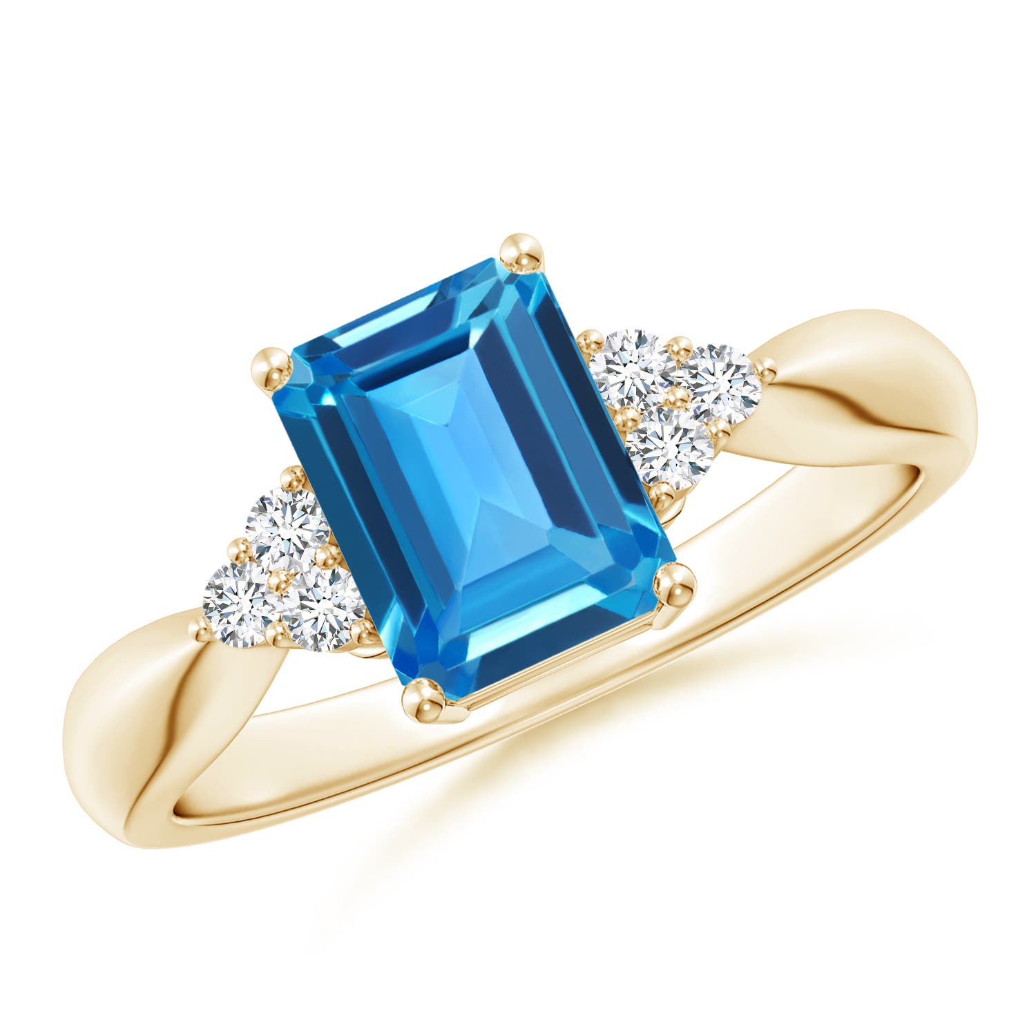 AAAA - Swiss Blue Topaz / 2.12 CT / 14 KT Yellow Gold