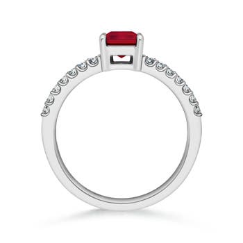 AAA - Ruby / 1.22 CT / 14 KT White Gold