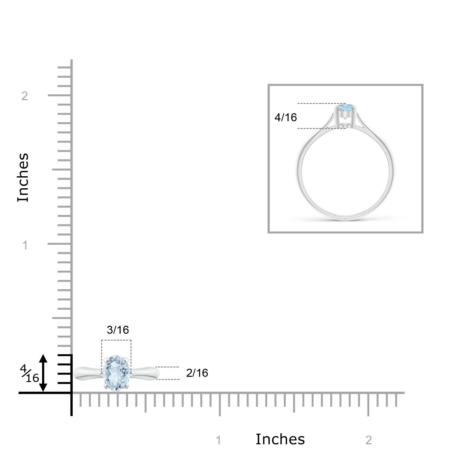 A - Aquamarine / 0.4 CT / 14 KT White Gold