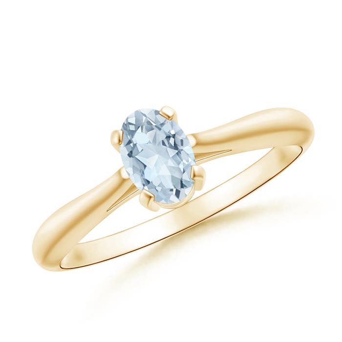 A - Aquamarine / 0.4 CT / 14 KT Yellow Gold