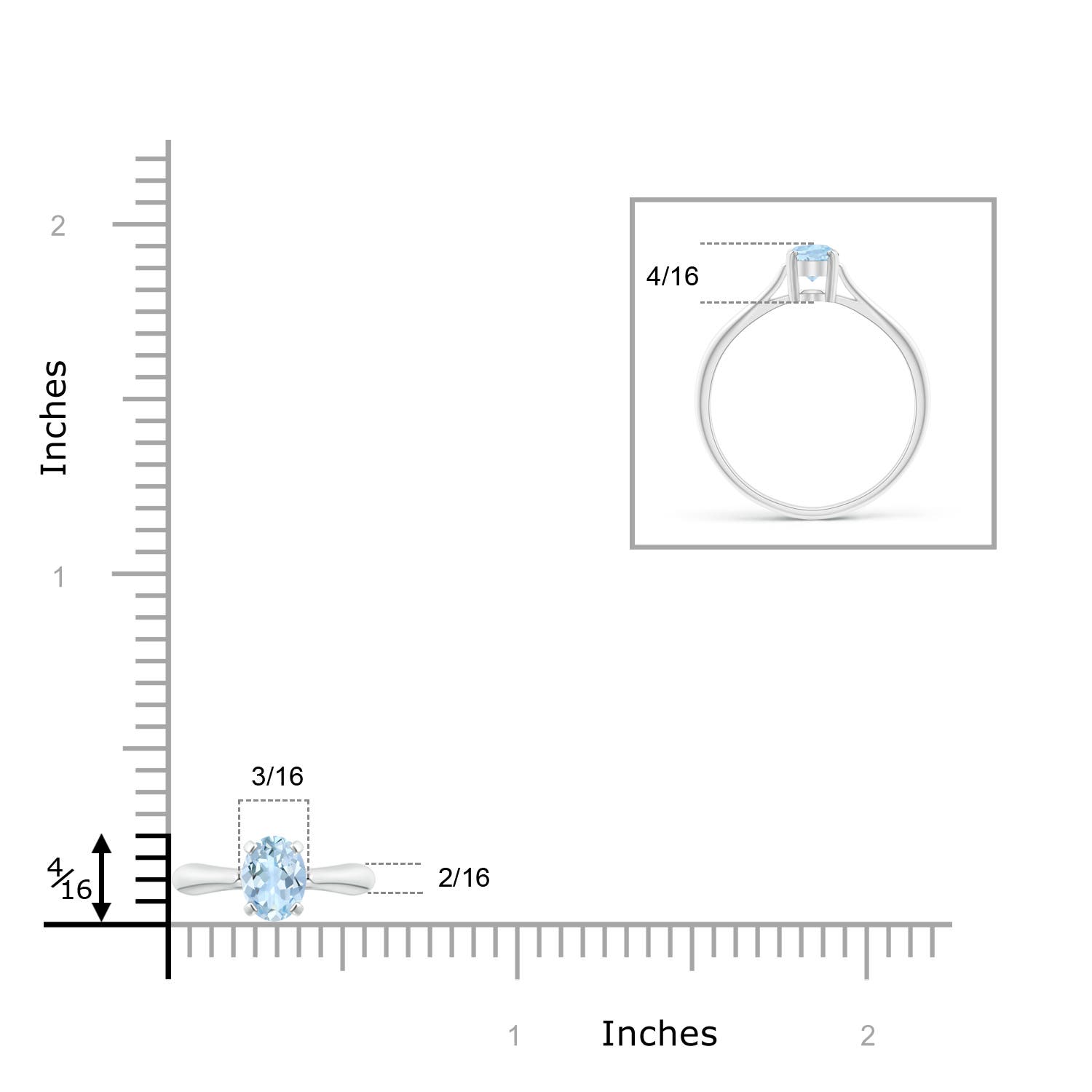 AA - Aquamarine / 0.4 CT / 14 KT White Gold