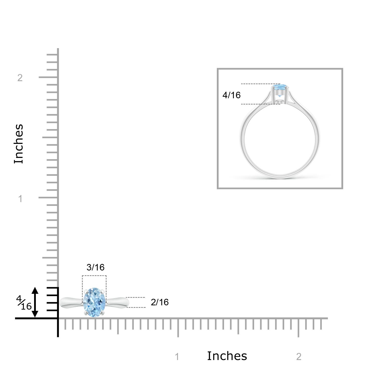 AAA - Aquamarine / 0.4 CT / 14 KT White Gold