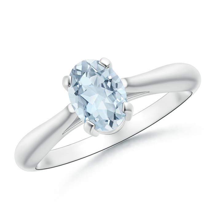 A - Aquamarine / 0.6 CT / 14 KT White Gold