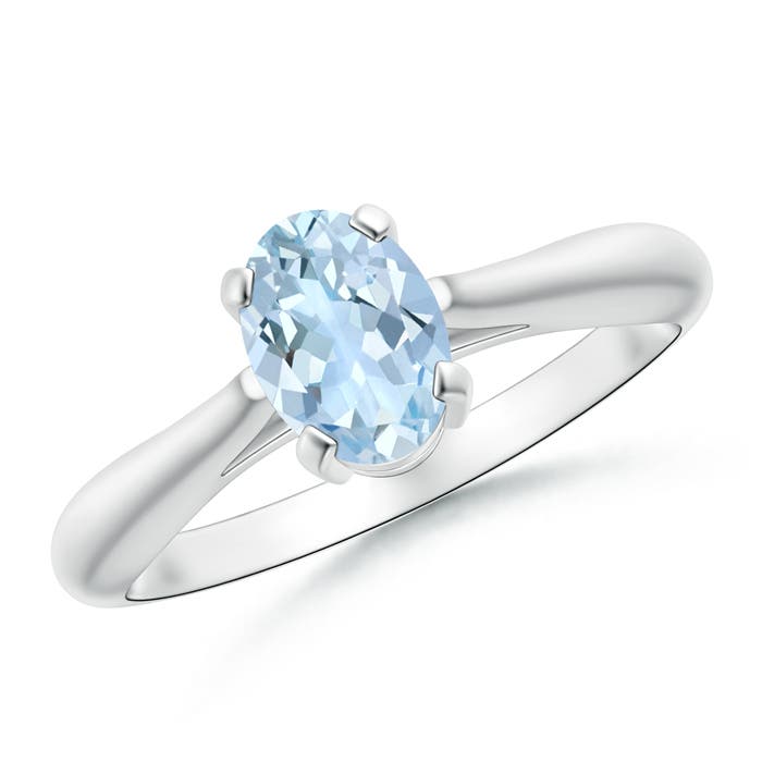 AA - Aquamarine / 0.6 CT / 14 KT White Gold