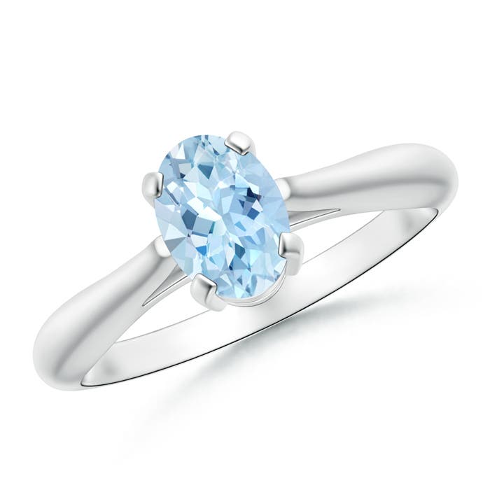 AAA - Aquamarine / 0.6 CT / 14 KT White Gold