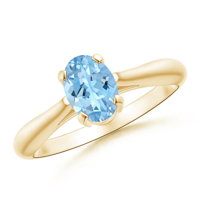 AAAA - Aquamarine / 0.6 CT / 14 KT Yellow Gold