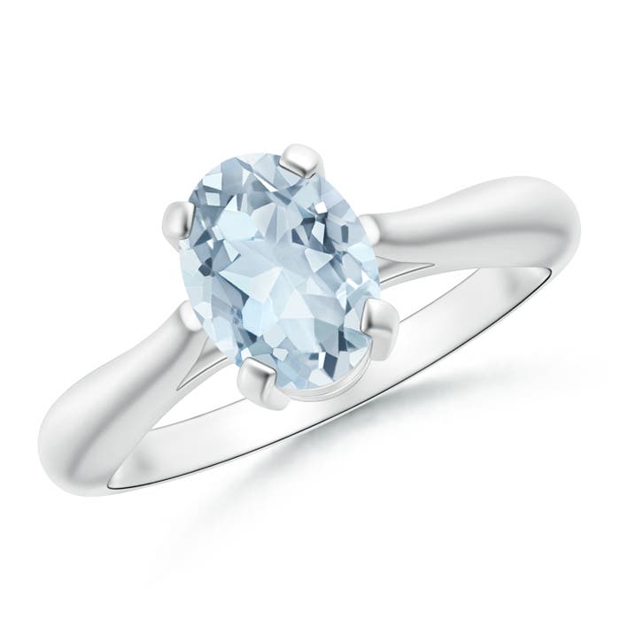 A - Aquamarine / 1 CT / 14 KT White Gold