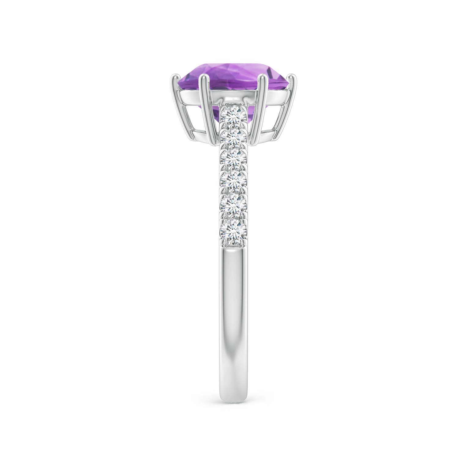 A - Amethyst / 2 CT / 14 KT White Gold