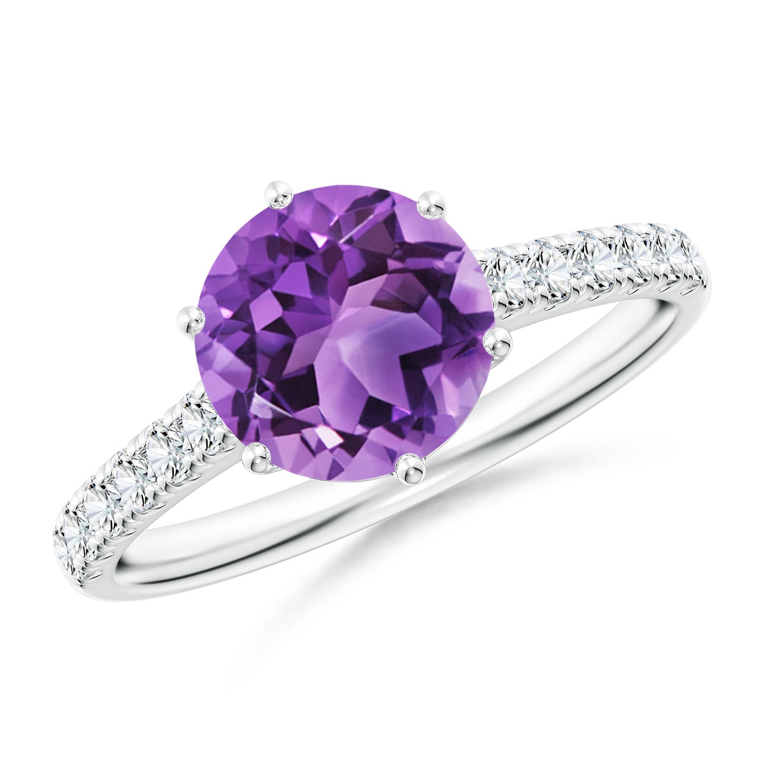 AA - Amethyst / 2 CT / 14 KT White Gold