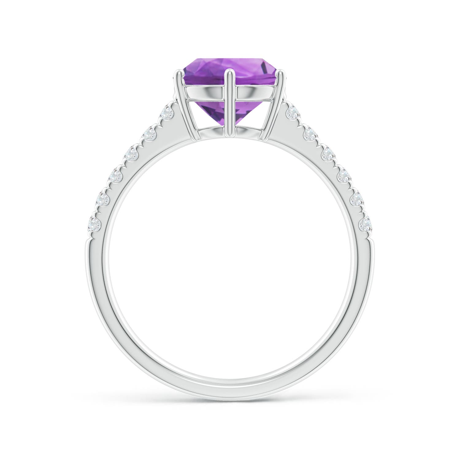 AA - Amethyst / 2 CT / 14 KT White Gold