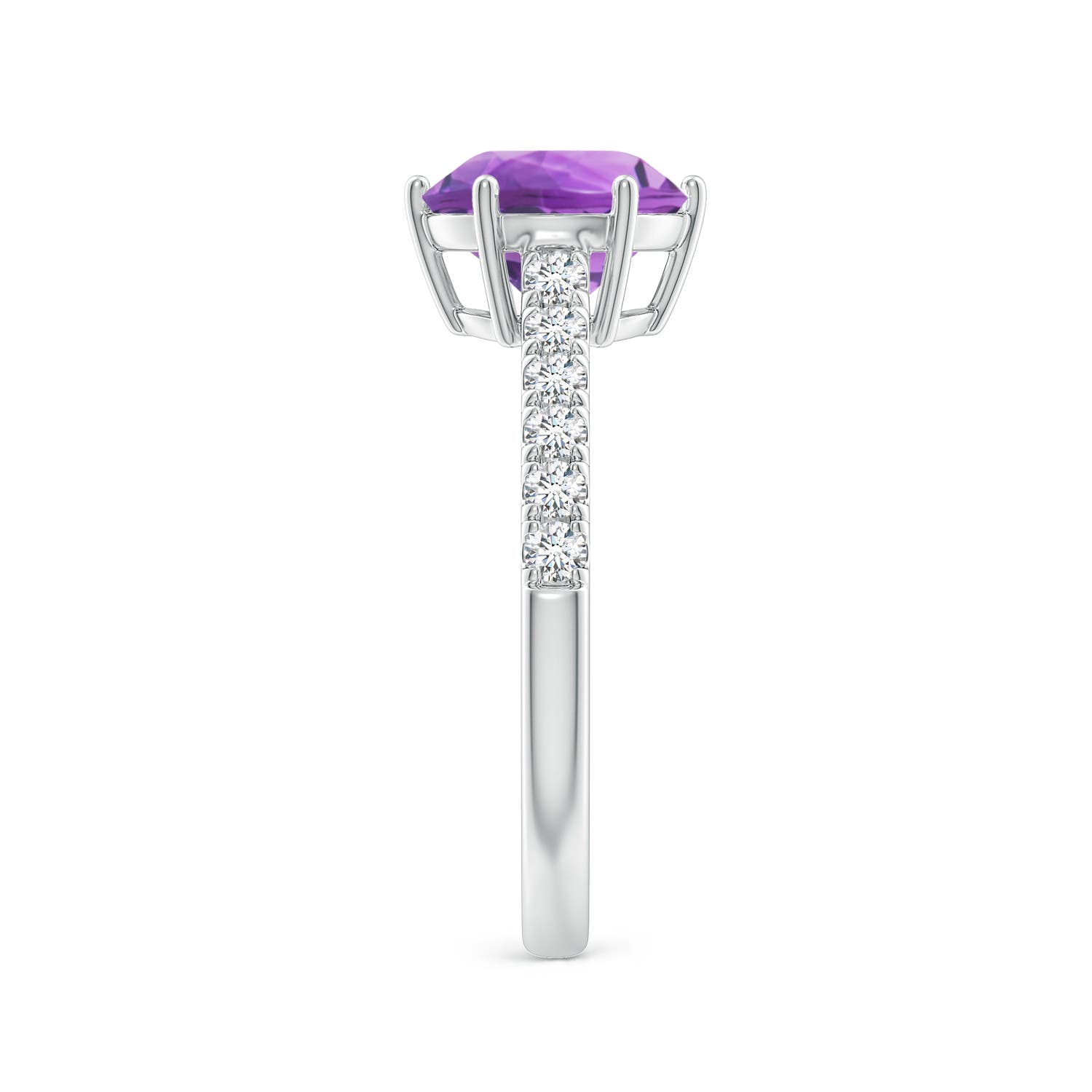 AA - Amethyst / 2 CT / 14 KT White Gold