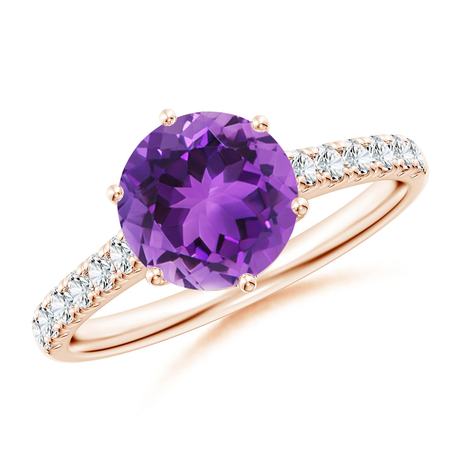 AAA - Amethyst / 2 CT / 14 KT Rose Gold