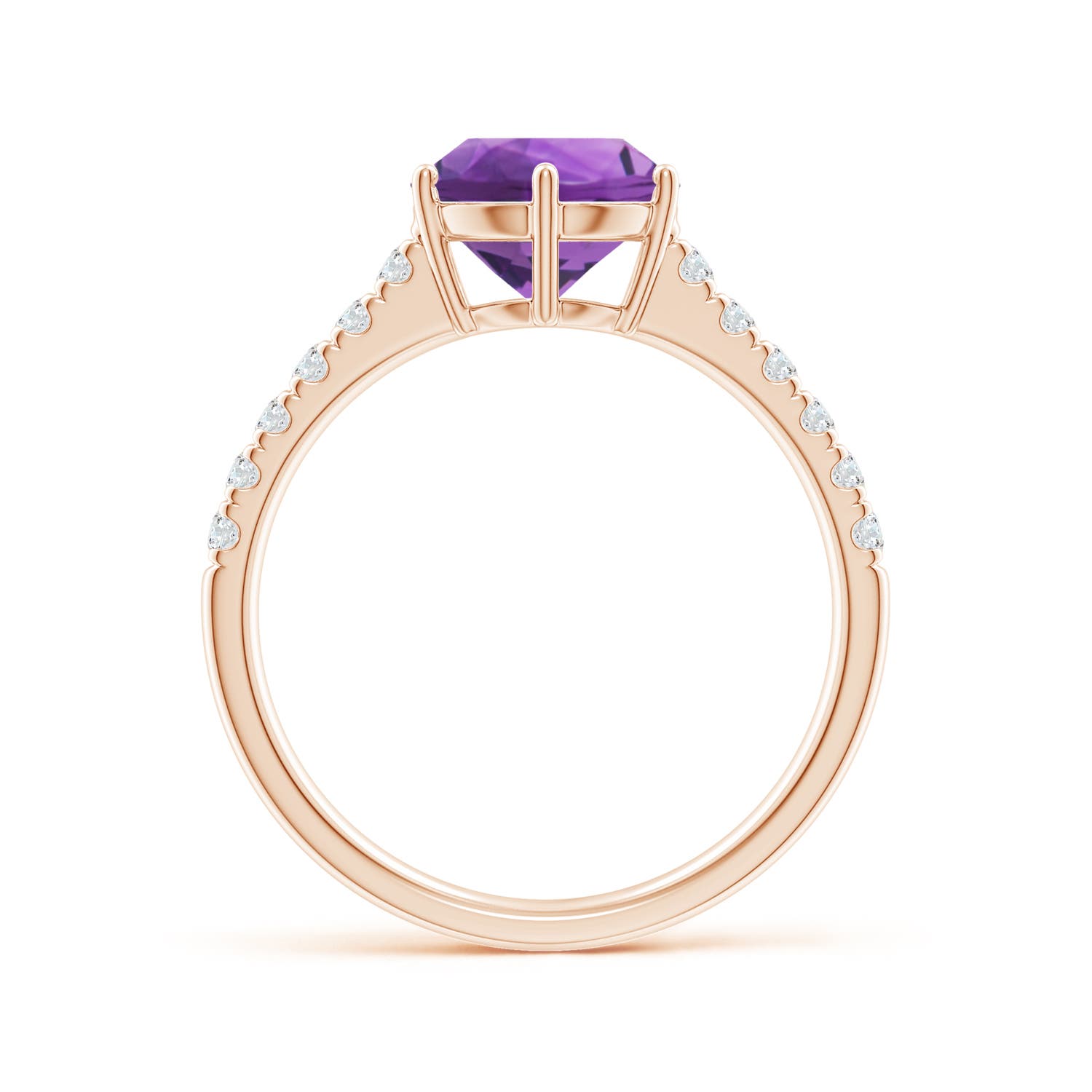 AAA - Amethyst / 2 CT / 14 KT Rose Gold