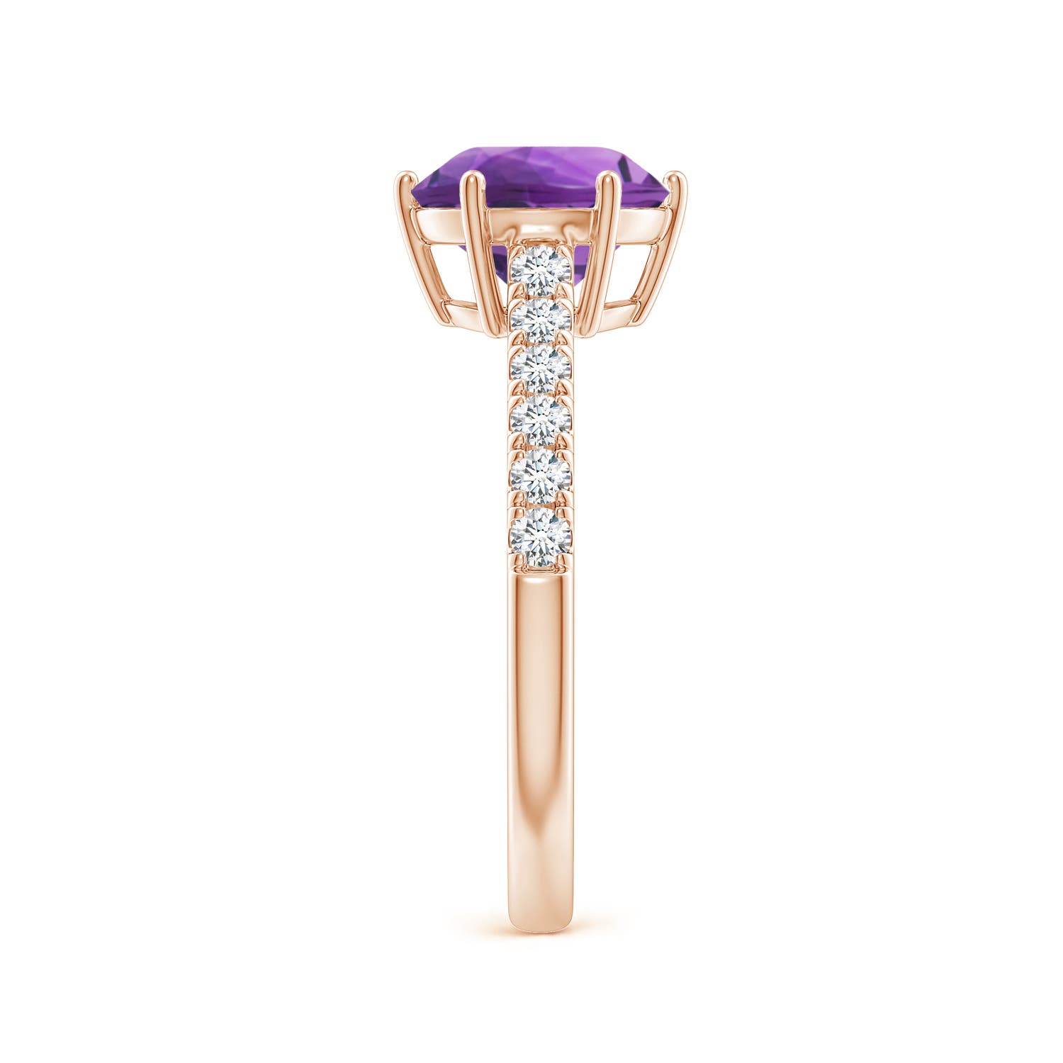 AAA - Amethyst / 2 CT / 14 KT Rose Gold