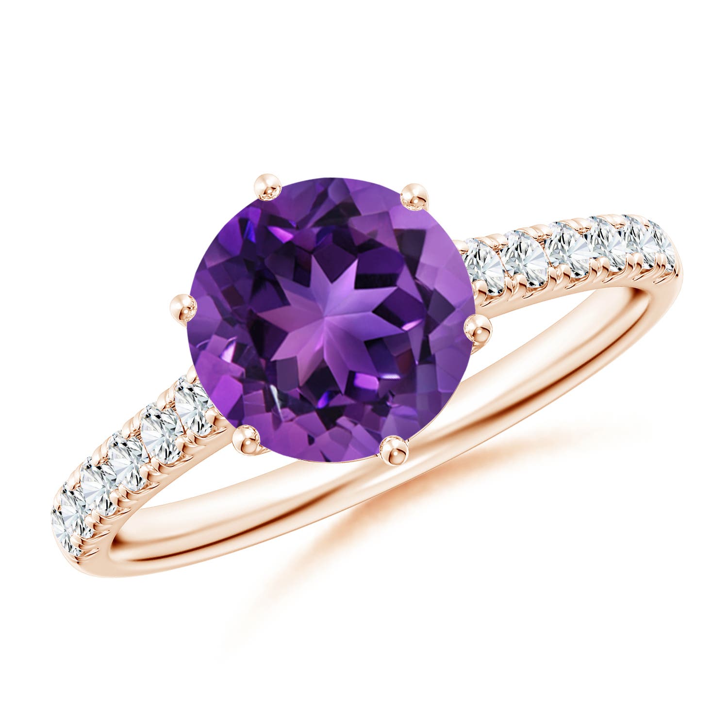 AAAA - Amethyst / 2 CT / 14 KT Rose Gold