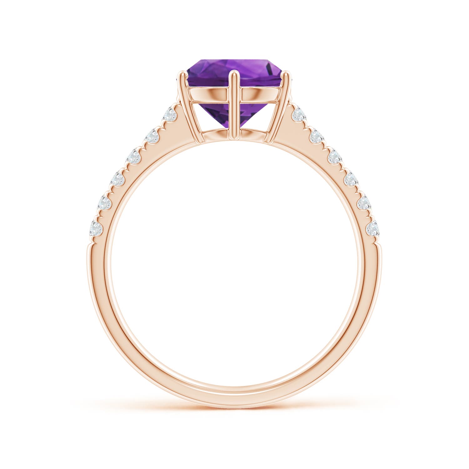 AAAA - Amethyst / 2 CT / 14 KT Rose Gold