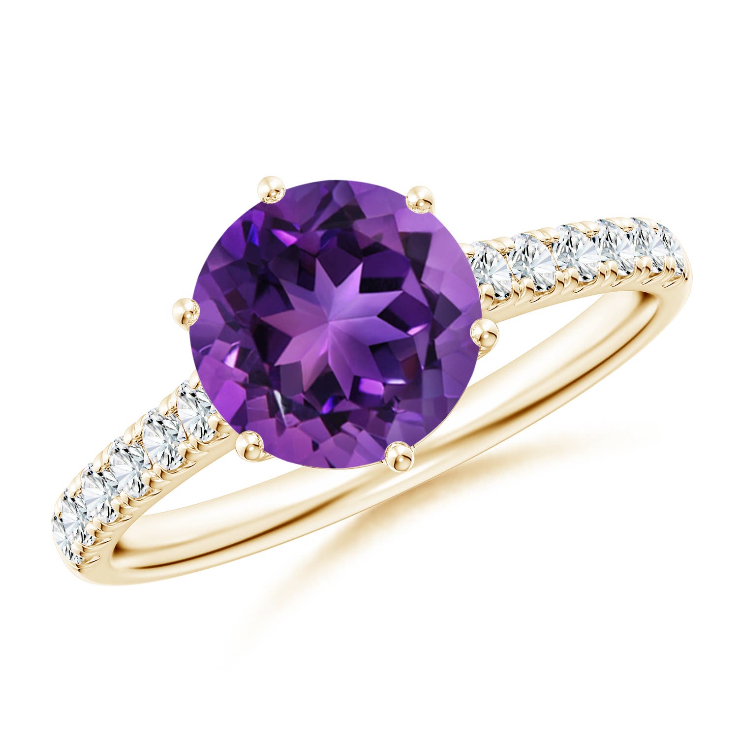 AAAA - Amethyst / 2 CT / 14 KT Yellow Gold