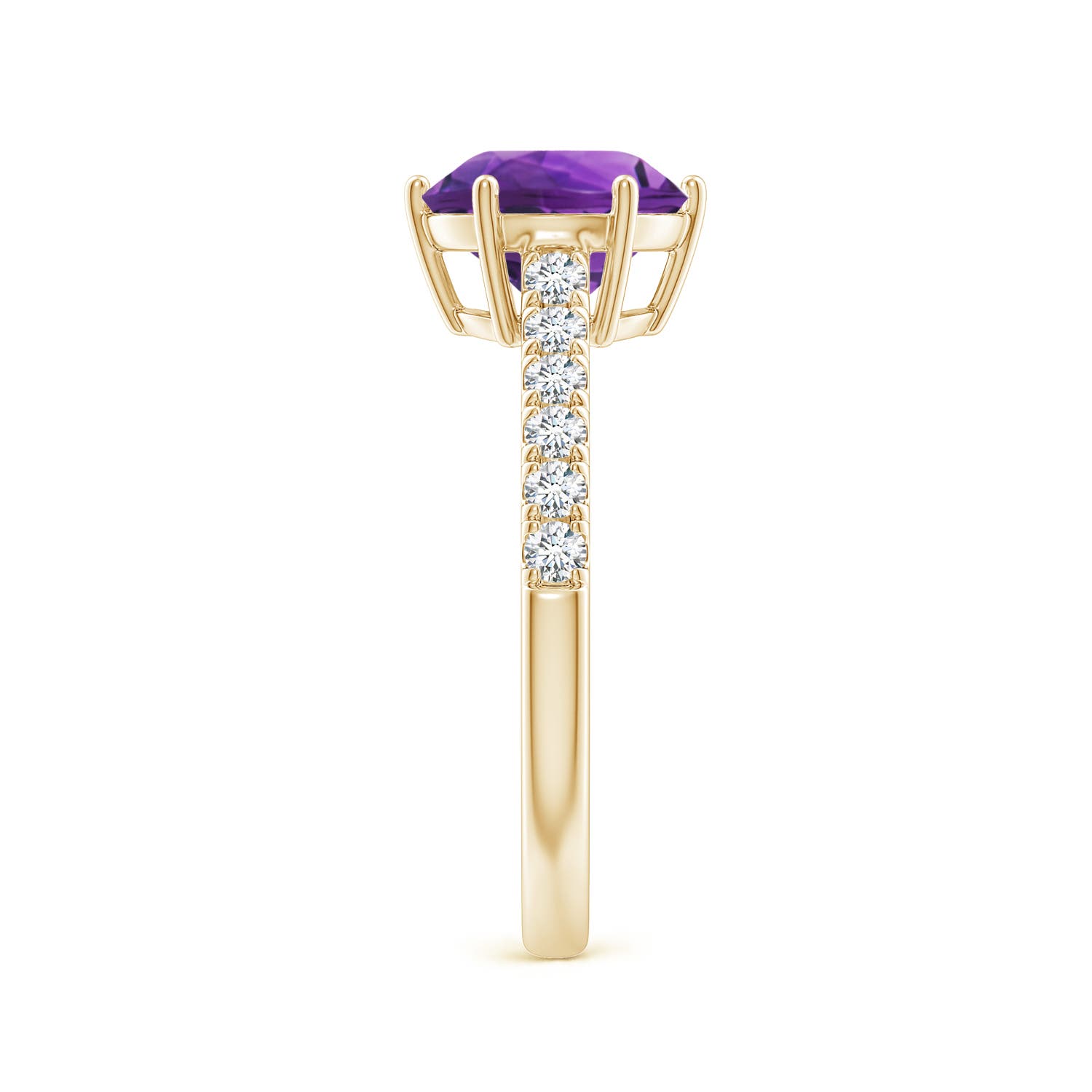 AAAA - Amethyst / 2 CT / 14 KT Yellow Gold