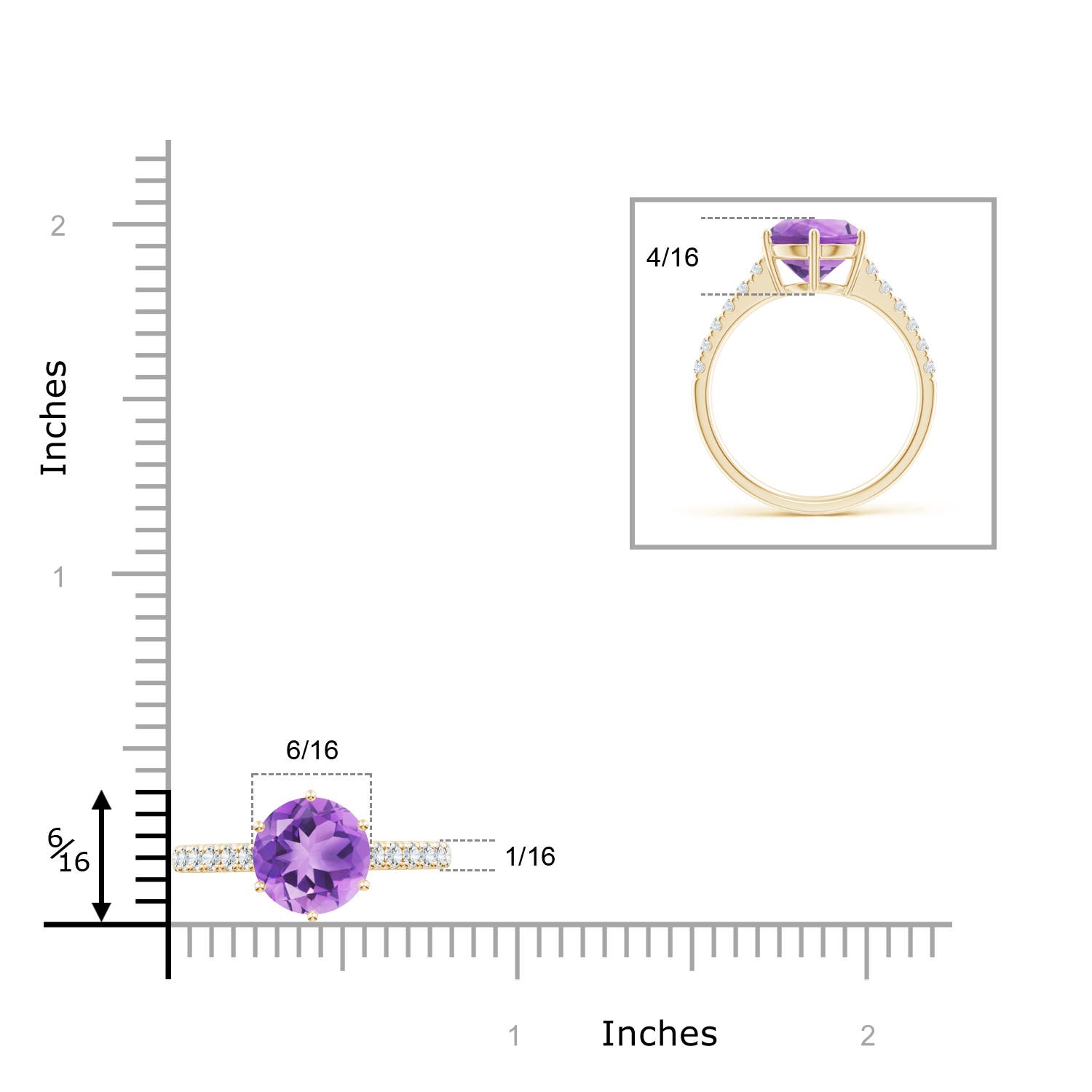 A - Amethyst / 2.75 CT / 14 KT Yellow Gold