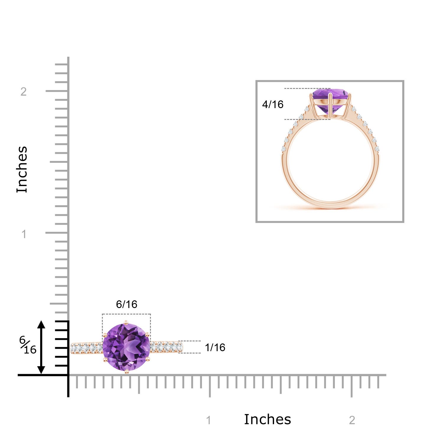 AA - Amethyst / 2.75 CT / 14 KT Rose Gold