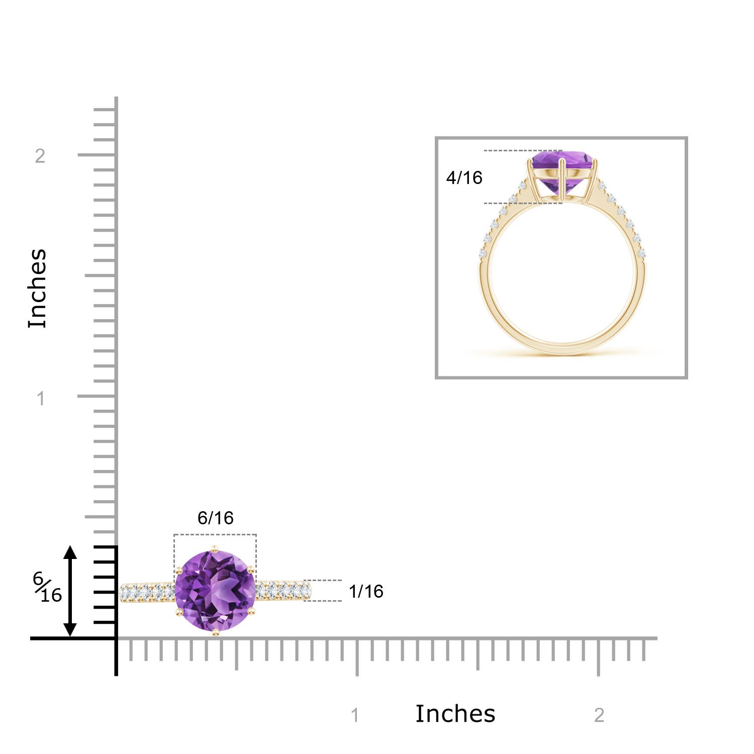 AA - Amethyst / 2.75 CT / 14 KT Yellow Gold