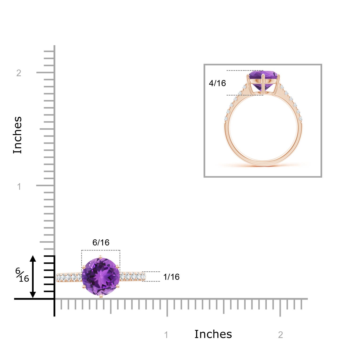 AAA - Amethyst / 2.75 CT / 14 KT Rose Gold