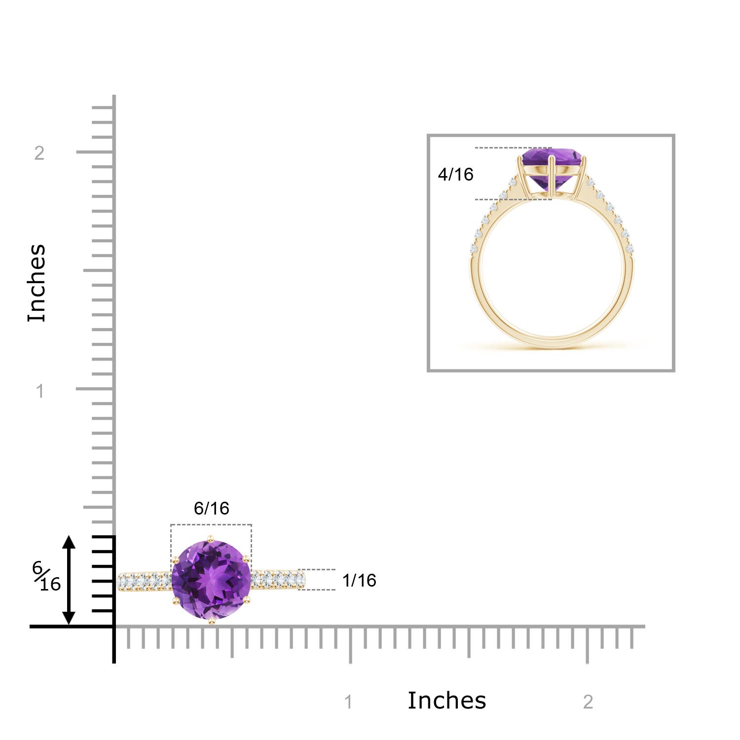 AAA - Amethyst / 2.75 CT / 14 KT Yellow Gold