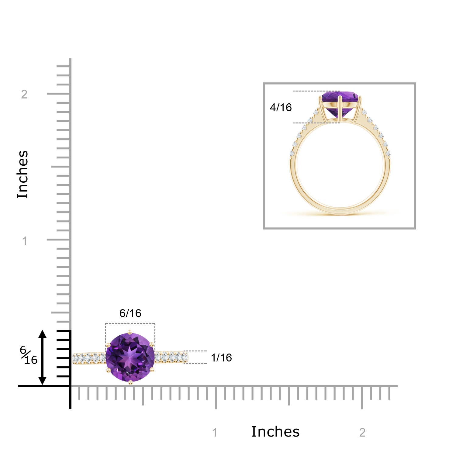 AAAA - Amethyst / 2.75 CT / 14 KT Yellow Gold