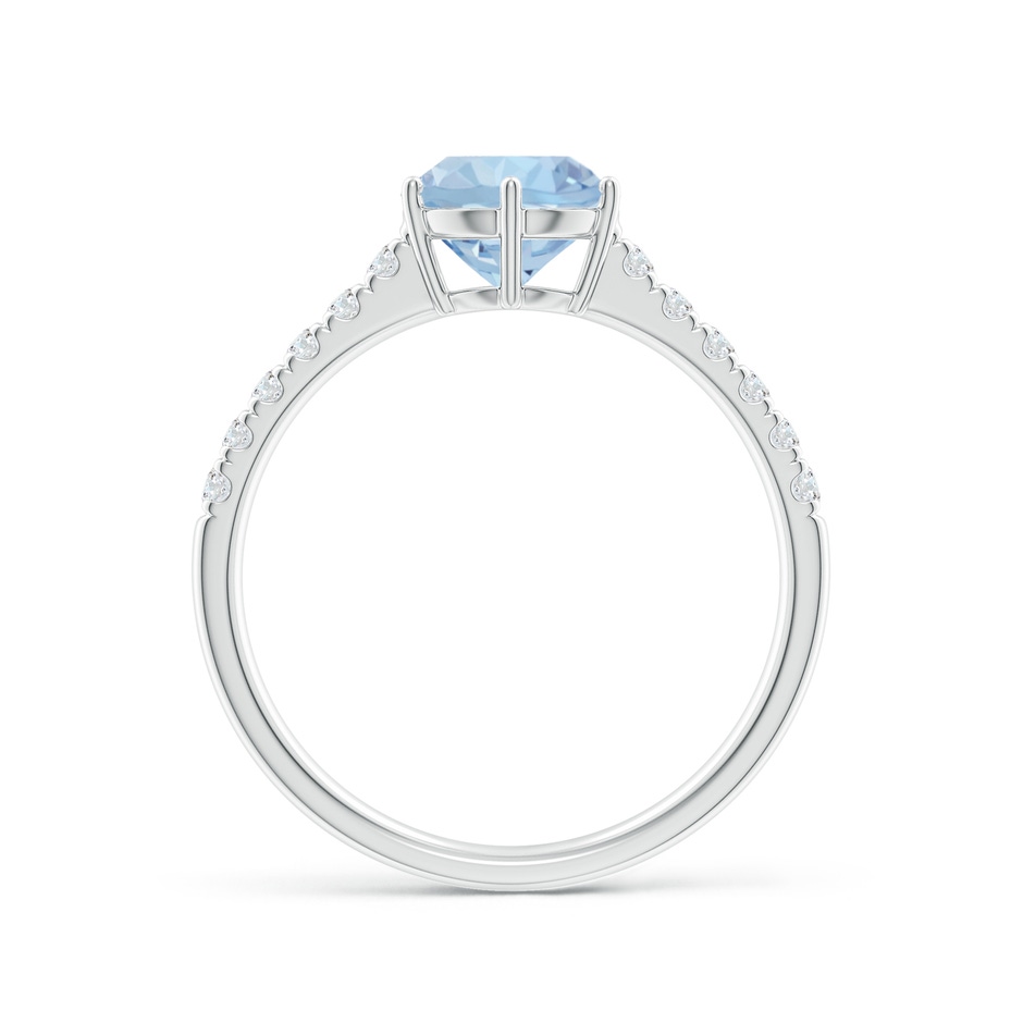 7mm AA Aquamarine Solitaire Ring with Diamond Accents in White Gold side 199