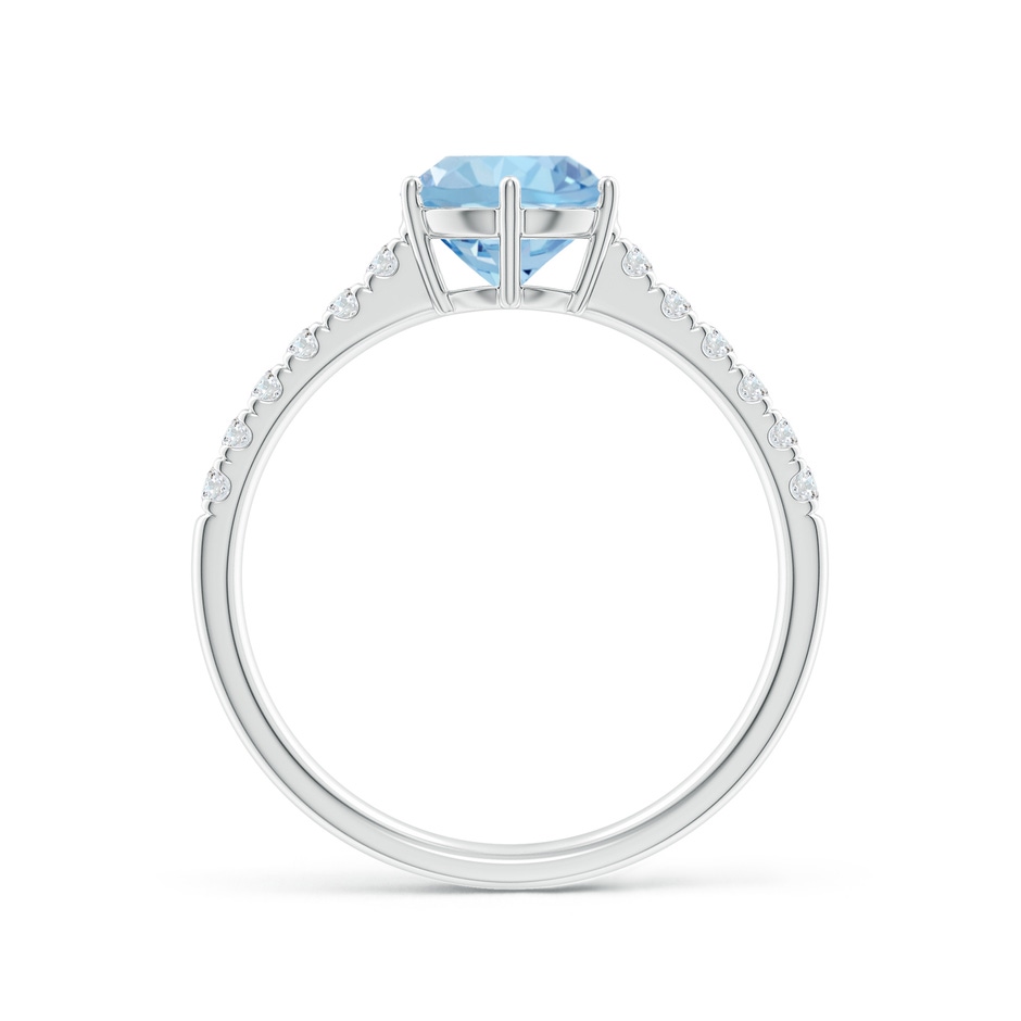 7mm AAA Aquamarine Solitaire Ring with Diamond Accents in P950 Platinum side 199