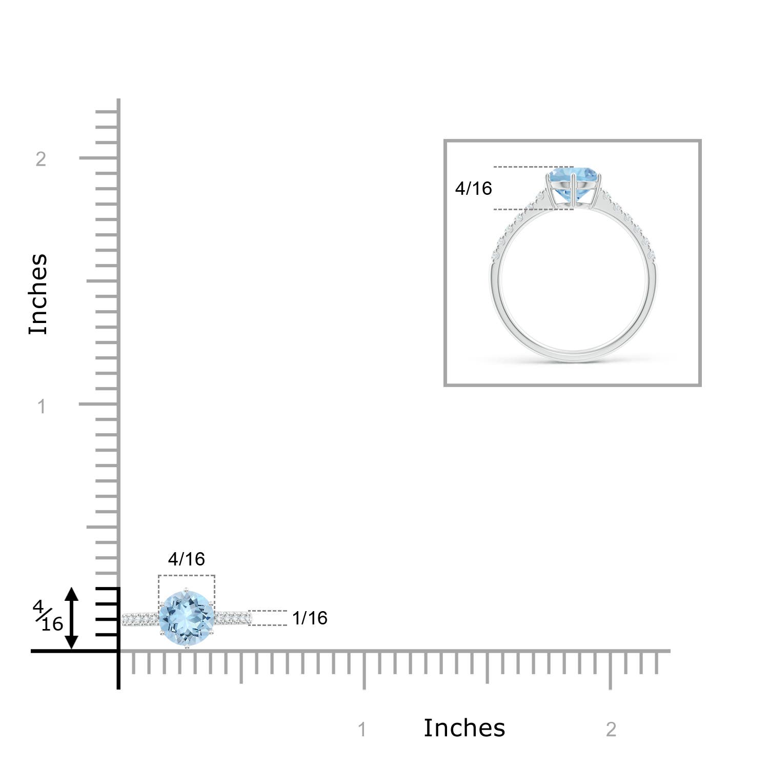 AAA - Aquamarine / 1.37 CT / 14 KT White Gold