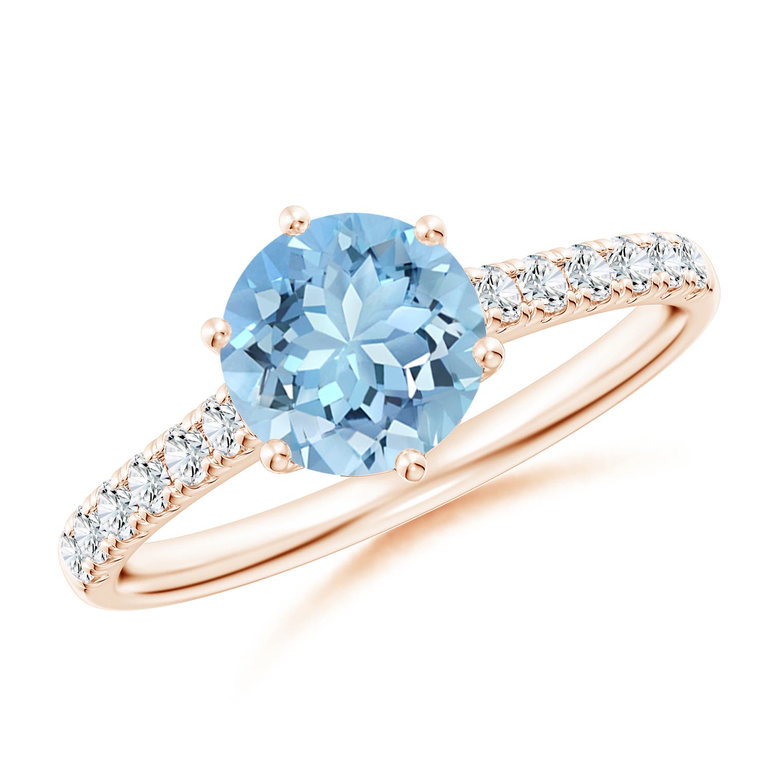 AAAA - Aquamarine / 1.37 CT / 14 KT Rose Gold