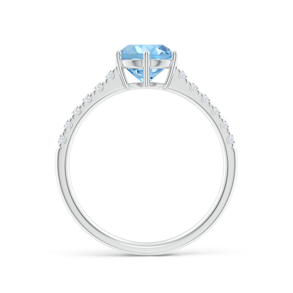 7mm AAAA Aquamarine Solitaire Ring with Diamond Accents in White Gold side 199