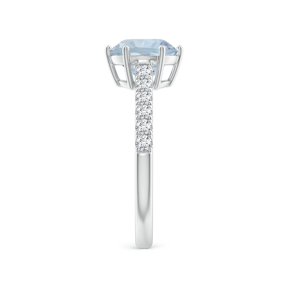8mm A Aquamarine Solitaire Ring with Diamond Accents in P950 Platinum side 299