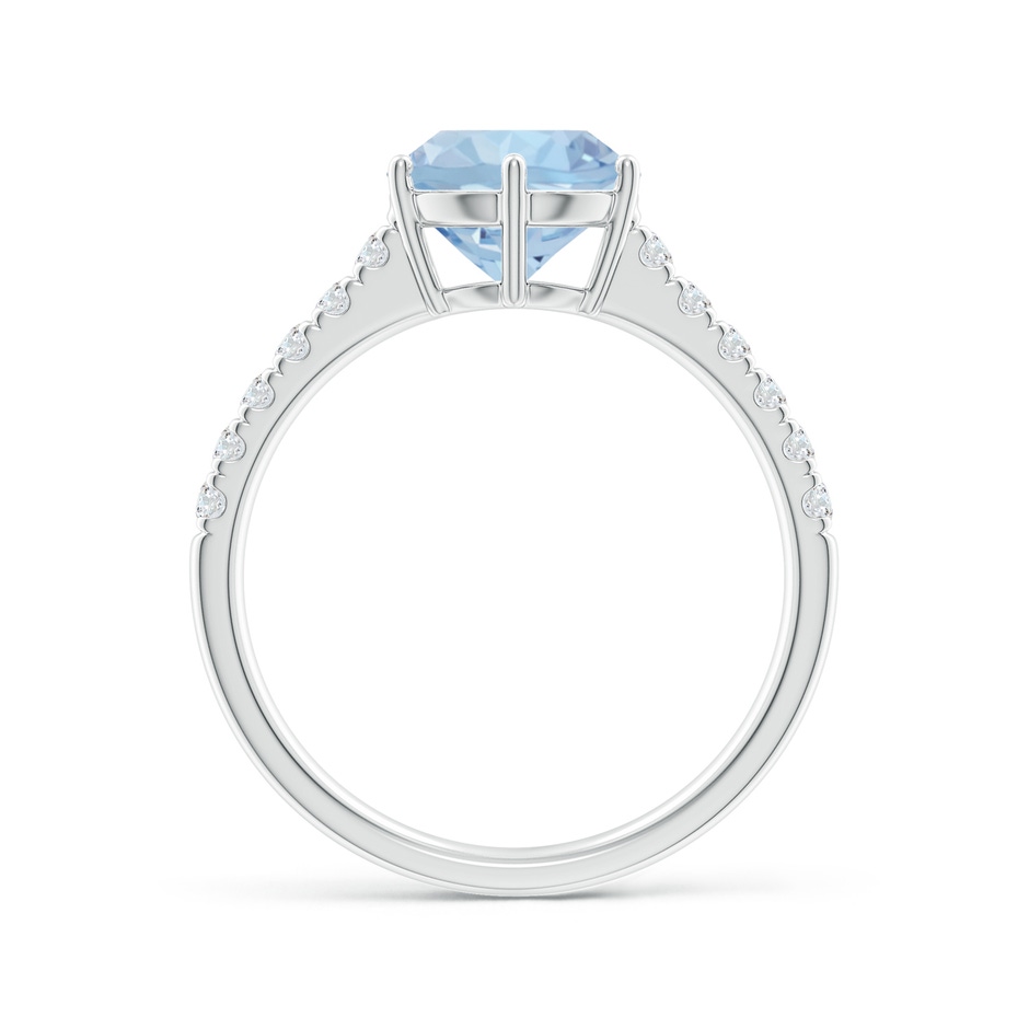 8mm AA Aquamarine Solitaire Ring with Diamond Accents in White Gold side 199