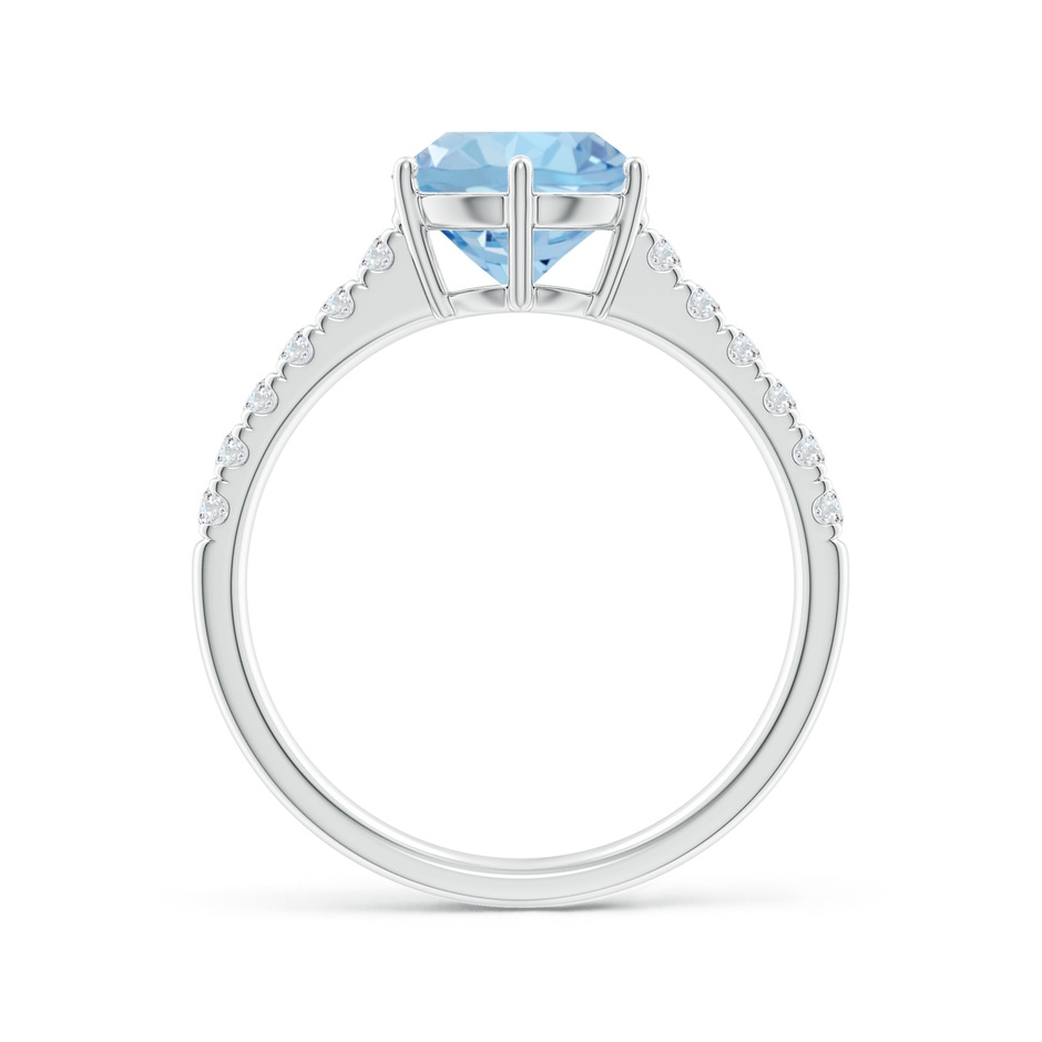 8mm AAA Aquamarine Solitaire Ring with Diamond Accents in White Gold side 199