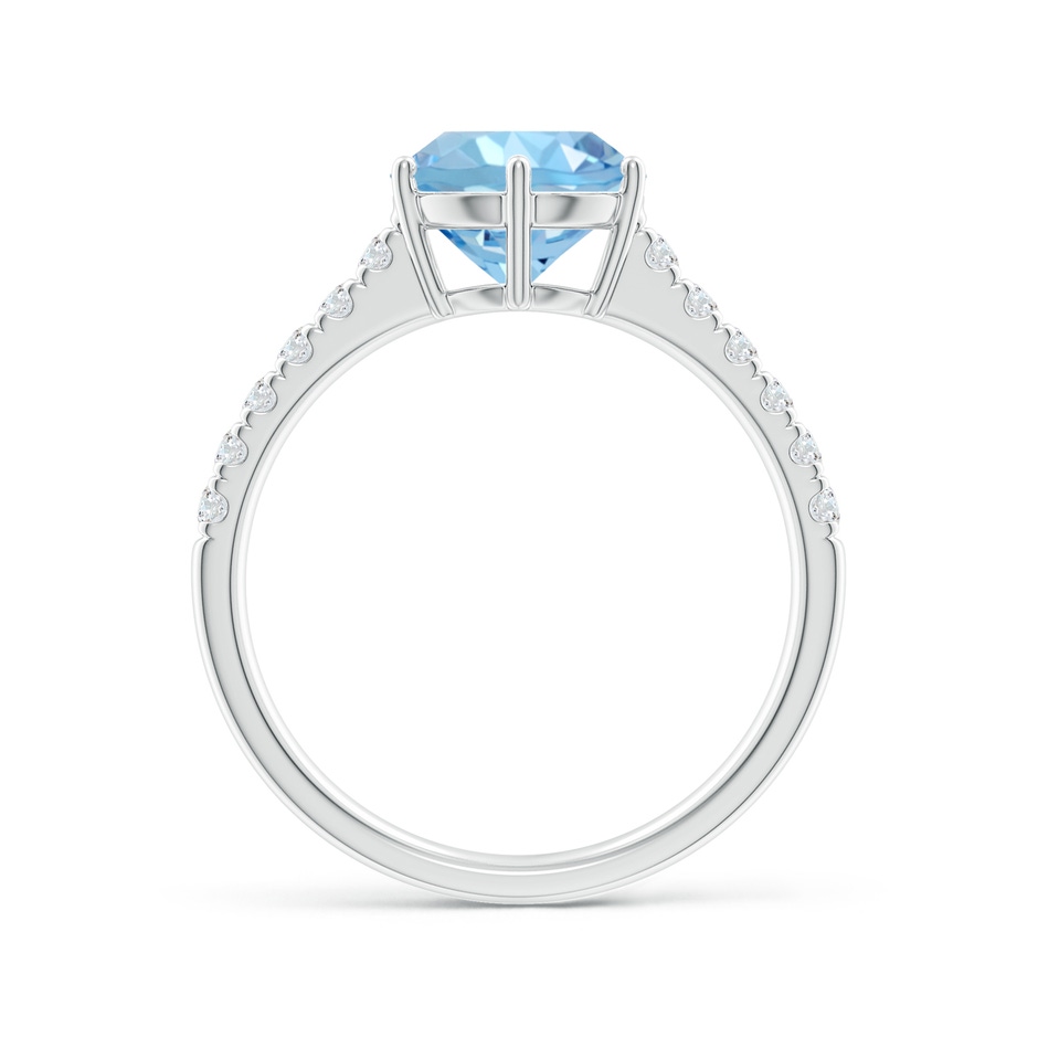 8mm AAAA Aquamarine Solitaire Ring with Diamond Accents in White Gold side 199