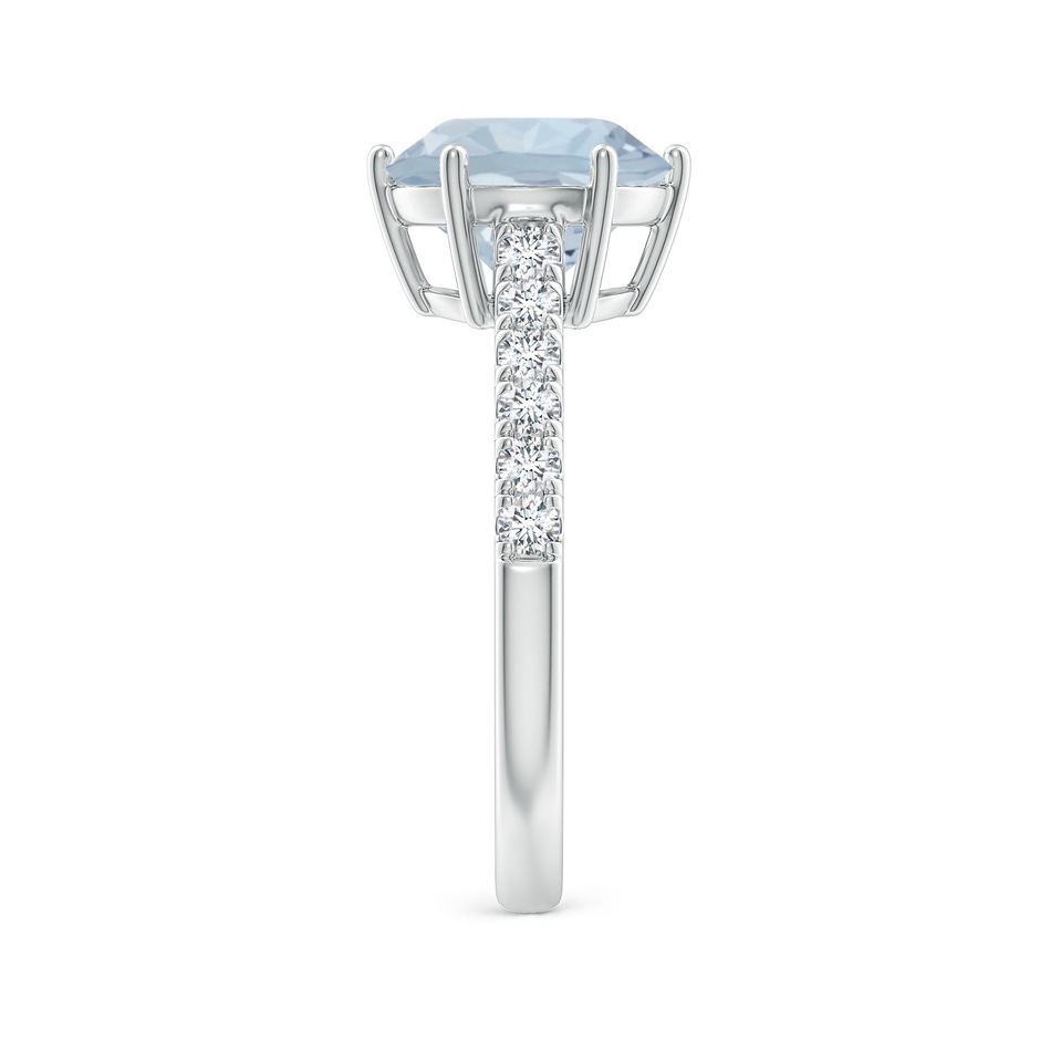 9mm A Aquamarine Solitaire Ring with Diamond Accents in P950 Platinum side 299