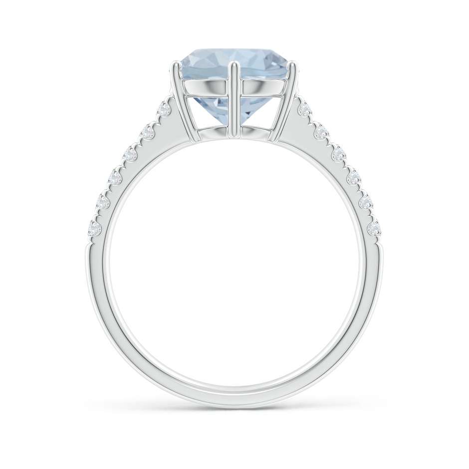 9mm A Aquamarine Solitaire Ring with Diamond Accents in White Gold side 199