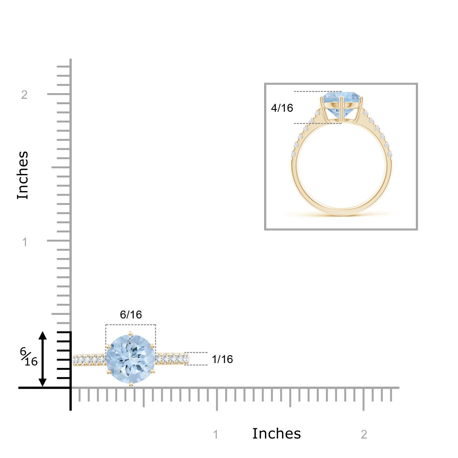 AA - Aquamarine / 2.6 CT / 14 KT Yellow Gold