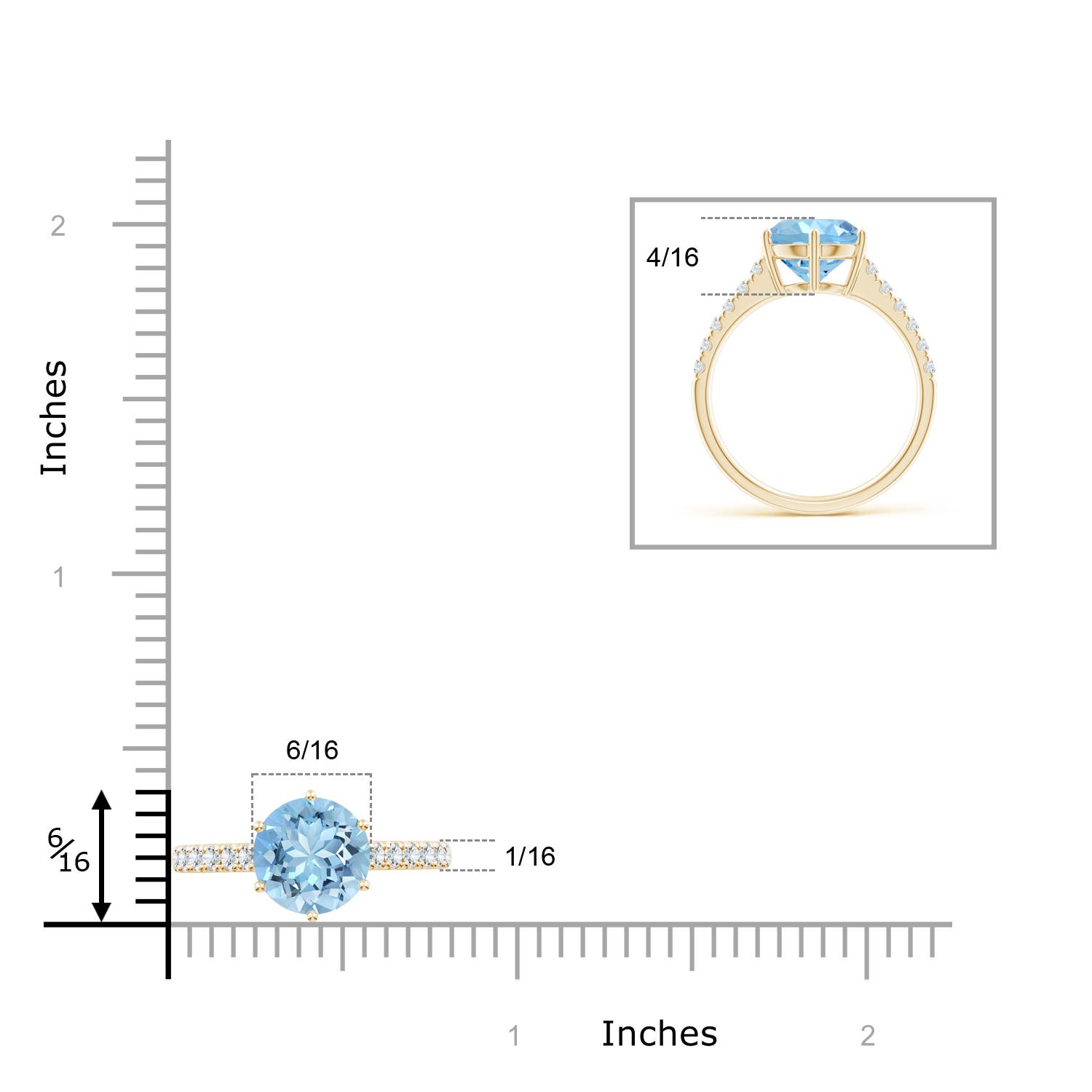 AAAA - Aquamarine / 2.6 CT / 14 KT Yellow Gold