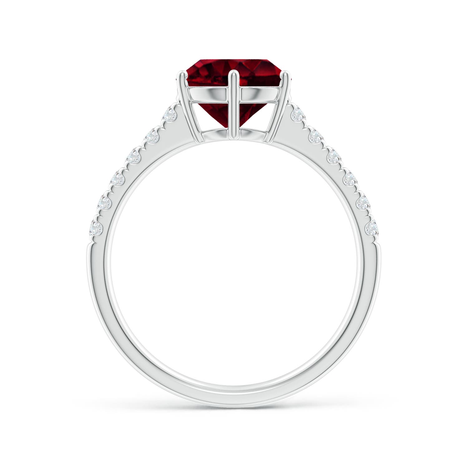 A - Garnet / 2.5 CT / 14 KT White Gold