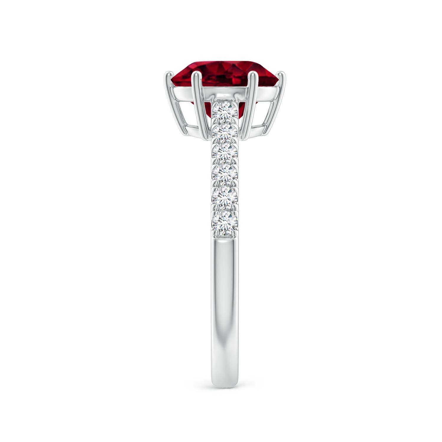 AA - Garnet / 2.5 CT / 14 KT White Gold