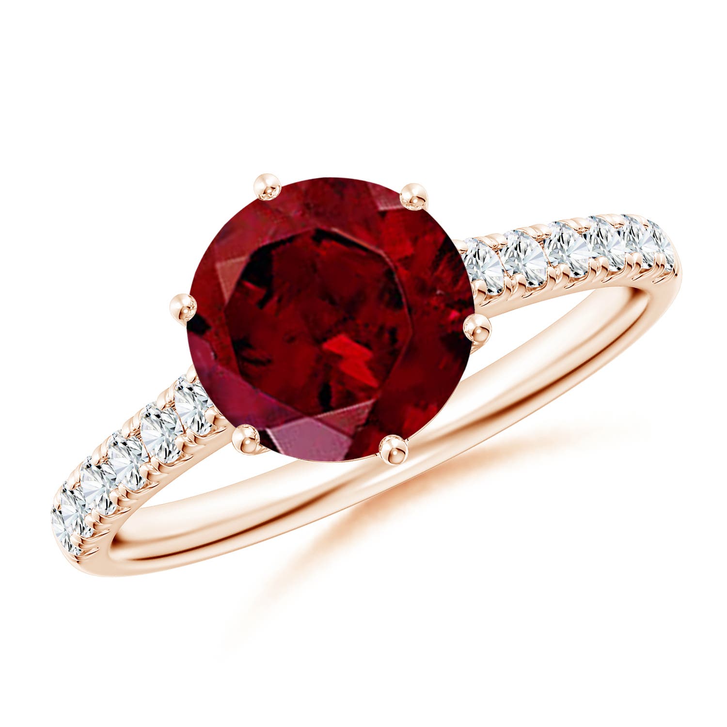 AAA - Garnet / 2.5 CT / 14 KT Rose Gold