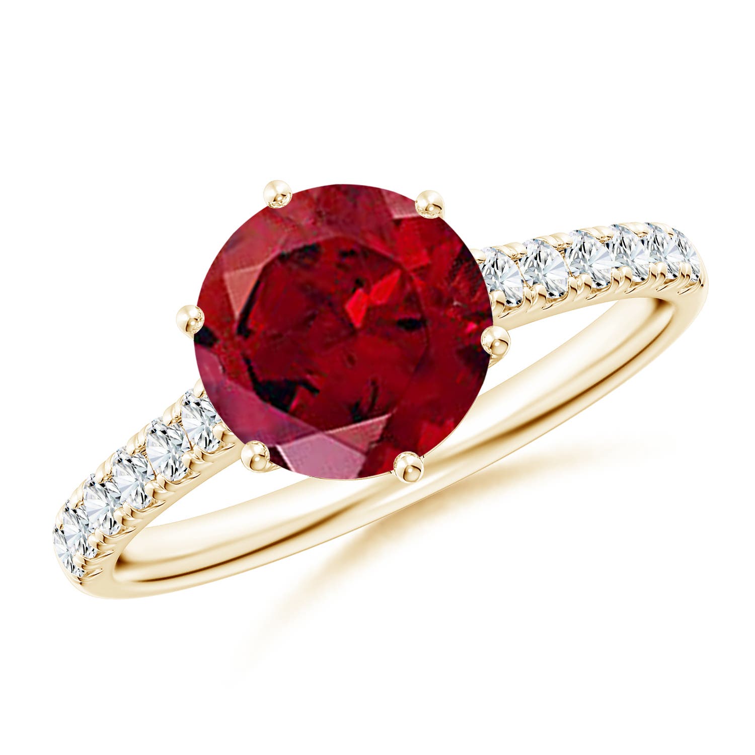 AAAA - Garnet / 2.5 CT / 14 KT Yellow Gold