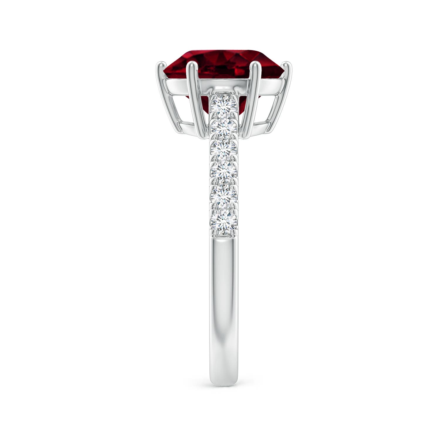 A - Garnet / 3.5 CT / 14 KT White Gold