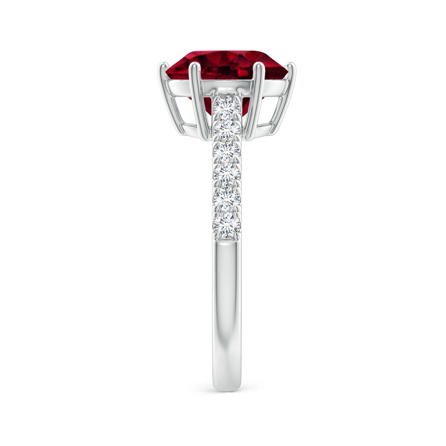 AA - Garnet / 3.5 CT / 14 KT White Gold