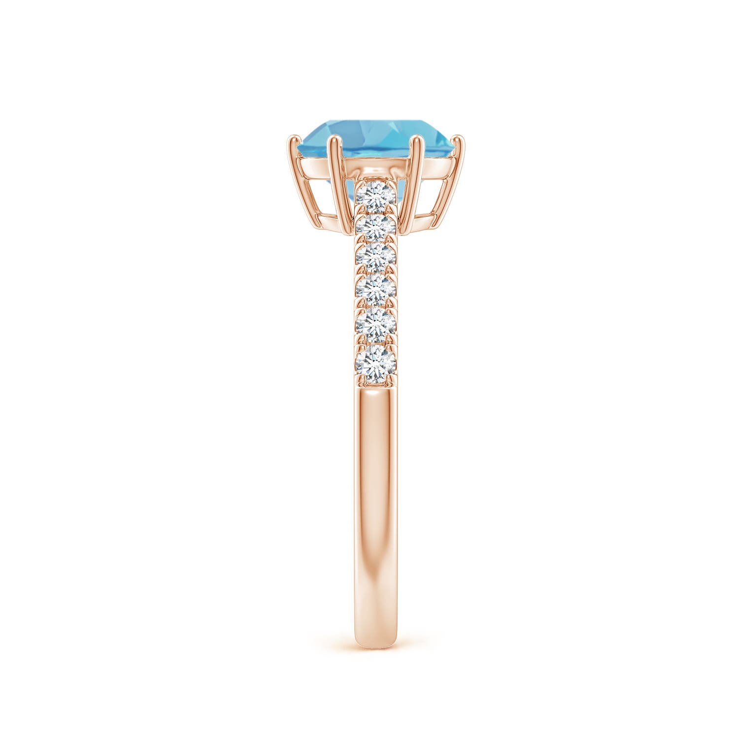 A - Swiss Blue Topaz / 1.8 CT / 14 KT Rose Gold