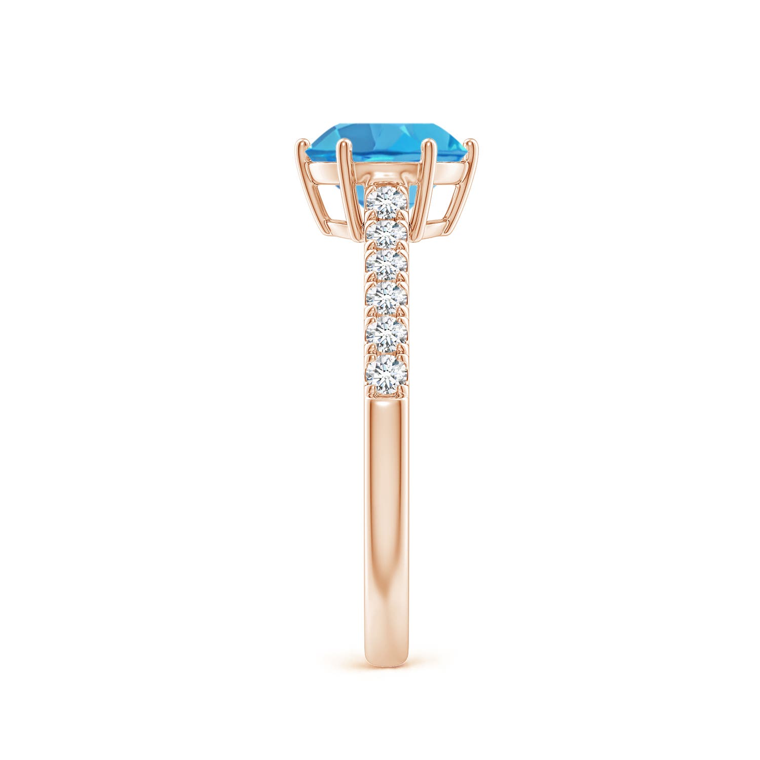 AA - Swiss Blue Topaz / 1.8 CT / 14 KT Rose Gold